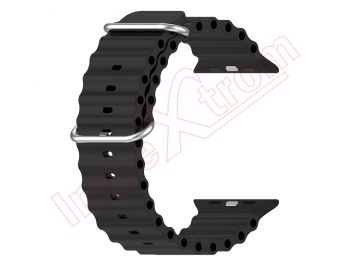 Correa de silicona negra para reloj inteligente Apple Watch Ultra 49mm, A2684